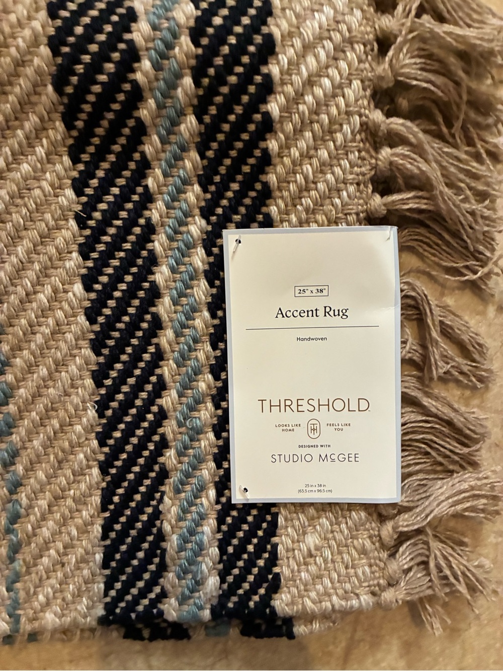 Threshold Handwoven Accent Rug in Navy, Light Blue & Natural